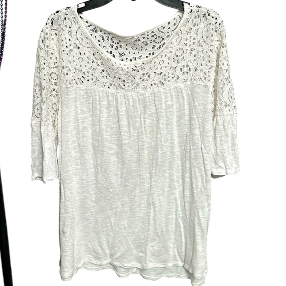 Lace Detail White Top